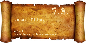 Tarcsi Milán névjegykártya