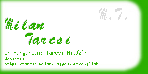 milan tarcsi business card